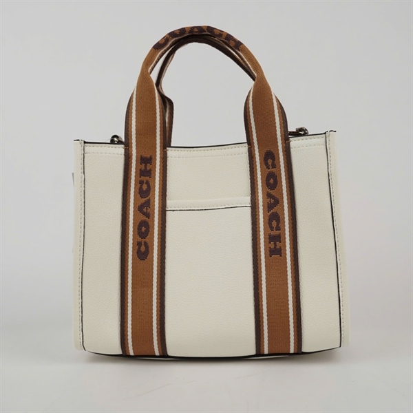 Túi Coach Handle trắng sz24 +