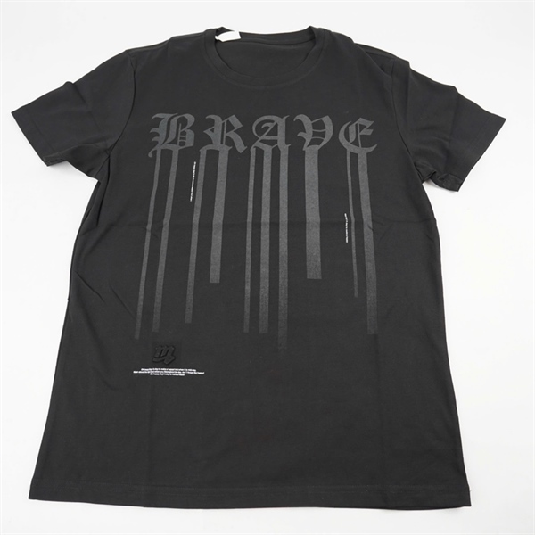 Áo thun đen in chữ Brave XL KG+