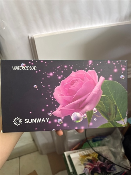 Màu nước sunway dạng nén hộp nhựa 48 màu