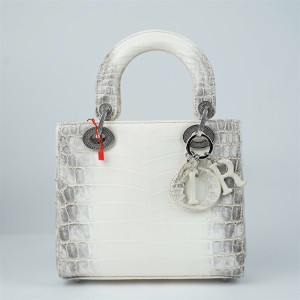 Túi Dior Lady trắng da cá sấu (02-MA-0233) szS KG+