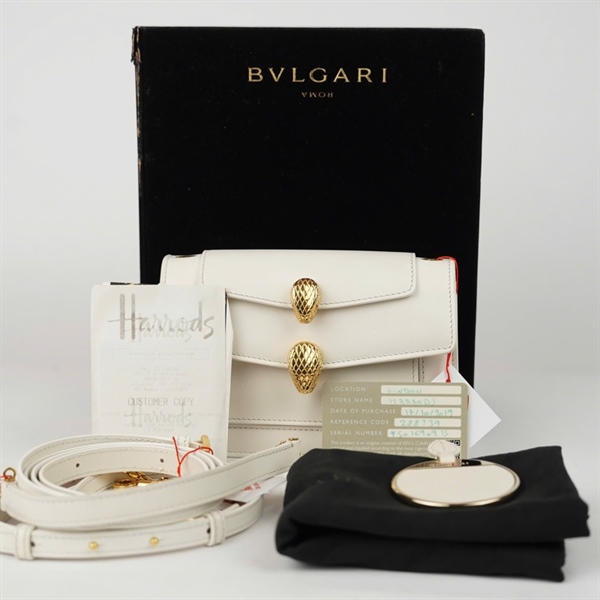 Túi Bvlgari trắng 3 strap (3276642Y) sz18 (A-T) KG+
