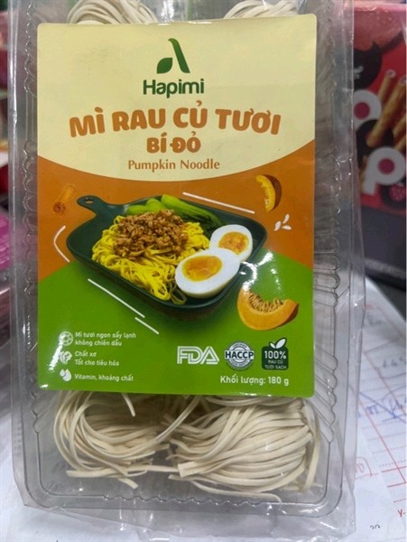Mì Rau Củ Tươi Hapimi Bí Đỏ 180G (Gói)