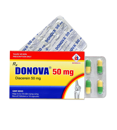 Thuốc Donova 50mg điều trị thoái hoá khớp, viêm xương khớp (3 vỉ x 10 viên)