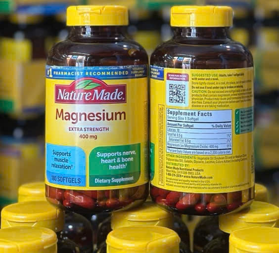 Viên uống Magie Nature Made Magnesium 400mg, 180 viên-Date 10/2027