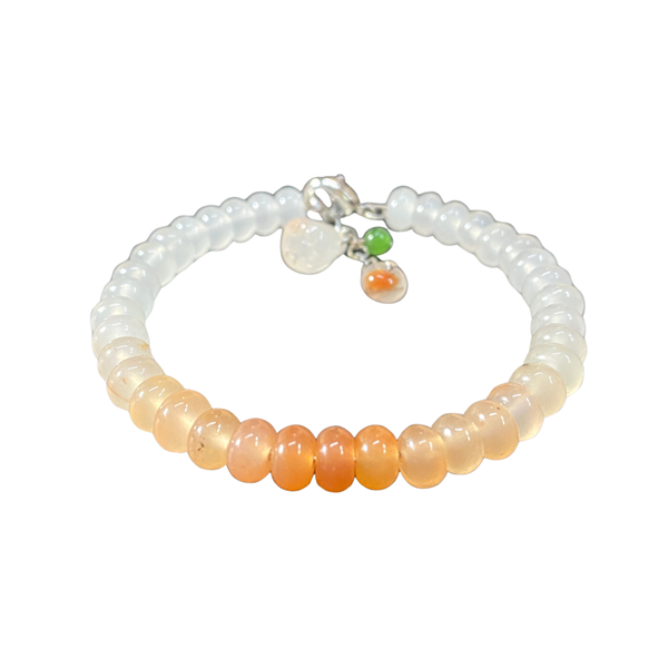 Kiềng tay mã não thiên nhiên bánh xe 6mm charm sen