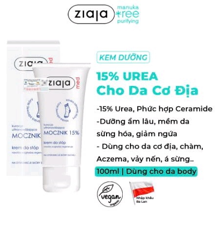 Kem Mềm Da 15% Ure - Ziaja Med Mocznik 15% 100ml - Ba Lan