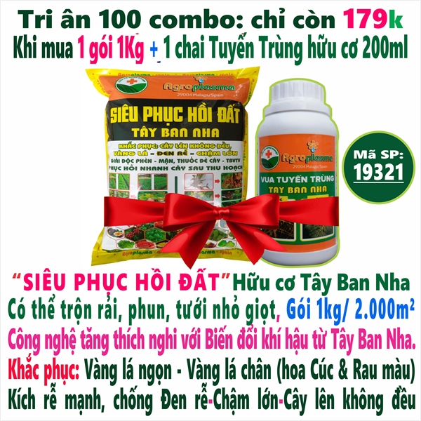 Combo Siêu Phục Hồi Đất 1kg + 1 chai Tuyến Trùng 200ml