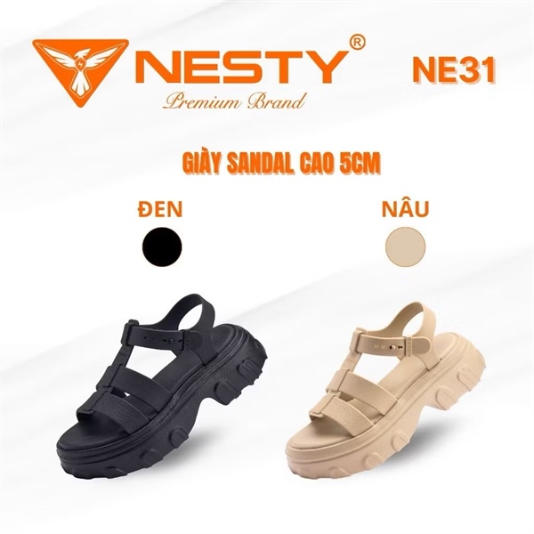 ￼DÉP SANDAL ĐẾ CAO QUAI NGANG NESTY NE31