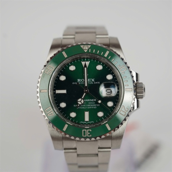 Đồng hồ Rolex bạc mặt xanh lá (4M746479) sz45 (HC) KG+