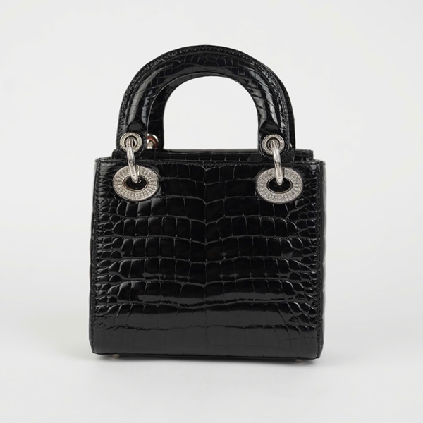 Túi Dior Lady đen da cá sấu (21-MA-0116) szmini KG+