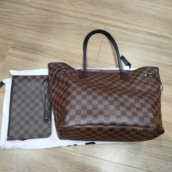 Túi LV Nerverfull hoa nâu kèm ví sz32 +