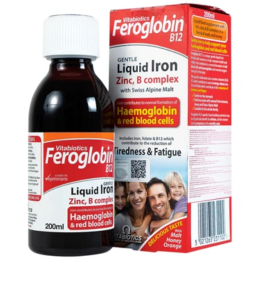 Thực phẩm bổ sung Feroglobin B12 Vitabiotics hỗ trợ tăng khả năng tạo máu, tăng cường sức khỏe (Chai 200ml)