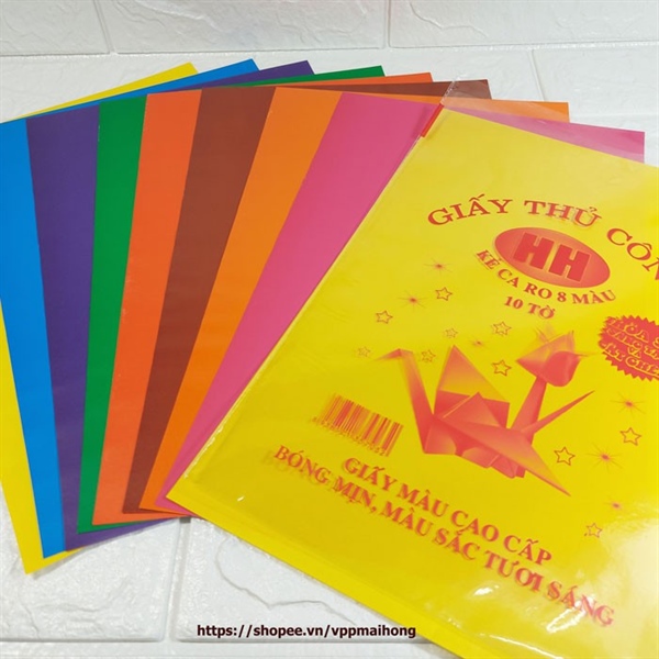 Giấy thủ công 8 màu Hồng Hà