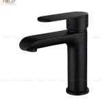 Vòi Lavabo Lạnh Đồng Sơn Tĩnh Điện Đen LC662