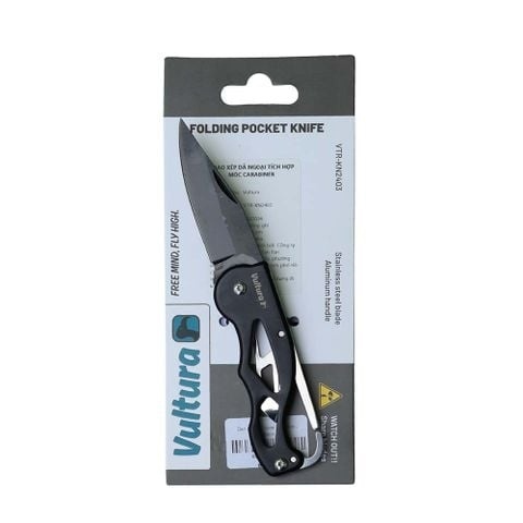 Dao xếp dã ngoại tích hợp móc Carabiner Vultura VTR-KN2403 Campoutvn