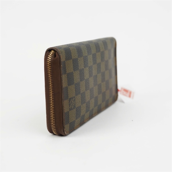Ví LV ô vuông nâu có khóa zip (A-T) KG+