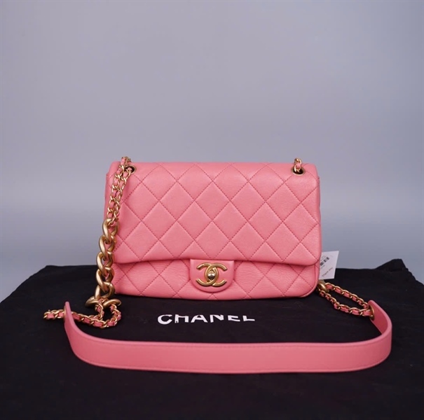 Túi Chanel Classic hồng (J7K6HUX3) có lót form sz24 +