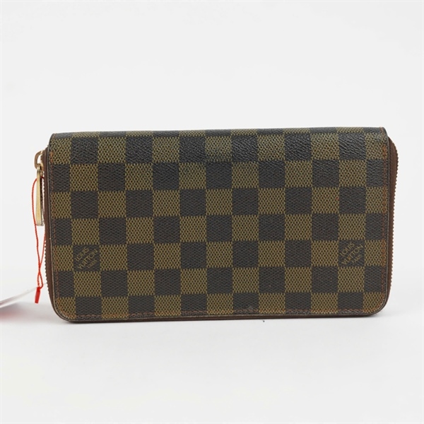 Ví LV ô vuông nâu có khóa zip (A-T) KG+