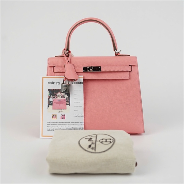 Túi Hermes Kelly hồng stamp Y kèm ổ+2 chìa sz25 (A-T) KG+