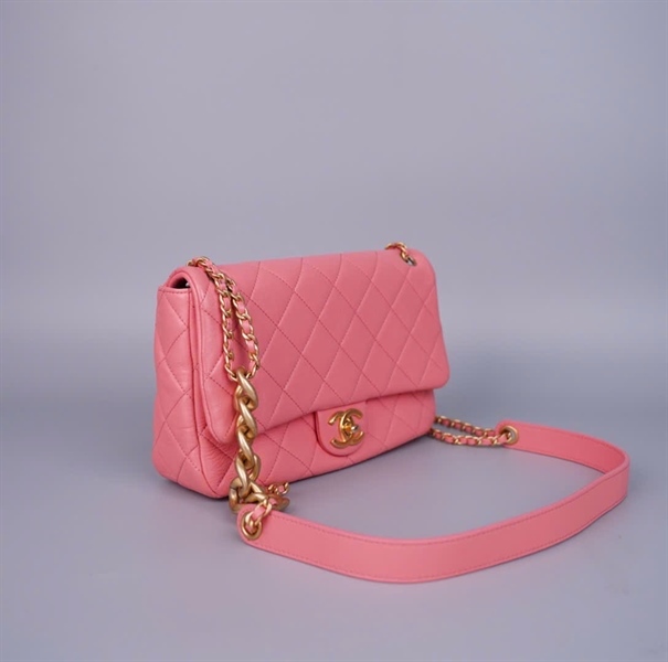 Túi Chanel Classic hồng (J7K6HUX3) có lót form sz24 +