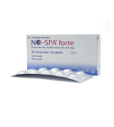 Thuốc No-Spa Forte 80mg Sanofi điều trị co thắt cơ trơn, sỏi túi mật, sỏi ống mật (2 vỉ x 10 viên)