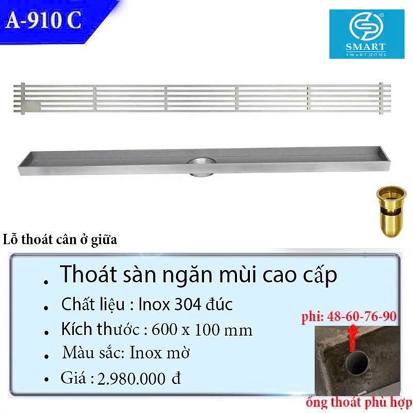 Thoát sàn ngăn mùi cao cấp A-910C