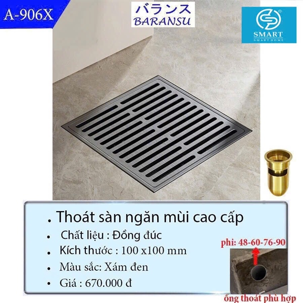 Thoát sàn ngăn mùi cao cấp A-906X