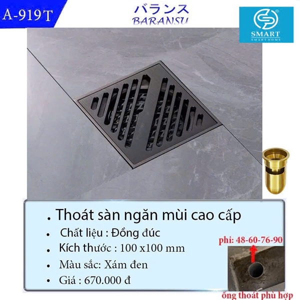Thoát sàn ngăn mùi cao cấp A-919T