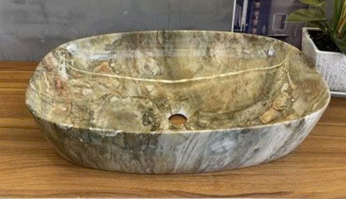 Chậu Lavabo Ovan Vân Đá LC5017