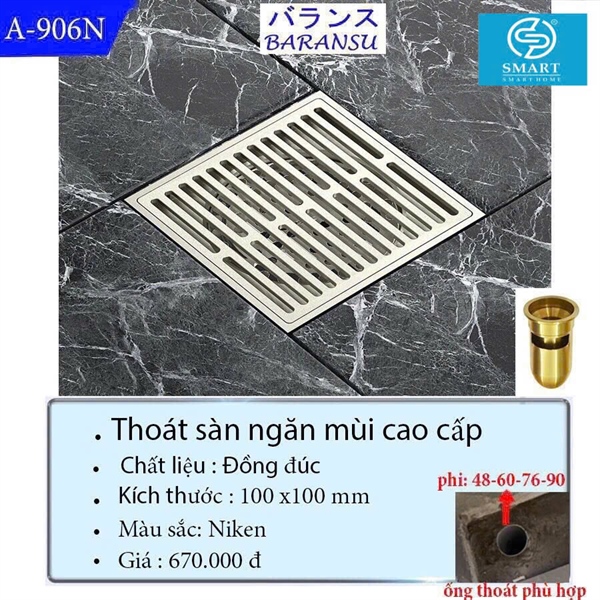 Thoát sàn ngăn mùi cao cấp A-906N