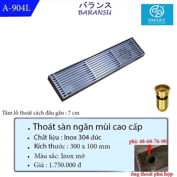 Thoát sàn ngăn mùi cao cấp A-904L