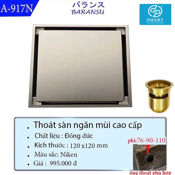 Thoát sàn ngăn mùi cao cấp A-917N