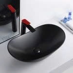 Chậu Lavabo Oval Đen Đặt Bàn LC F03