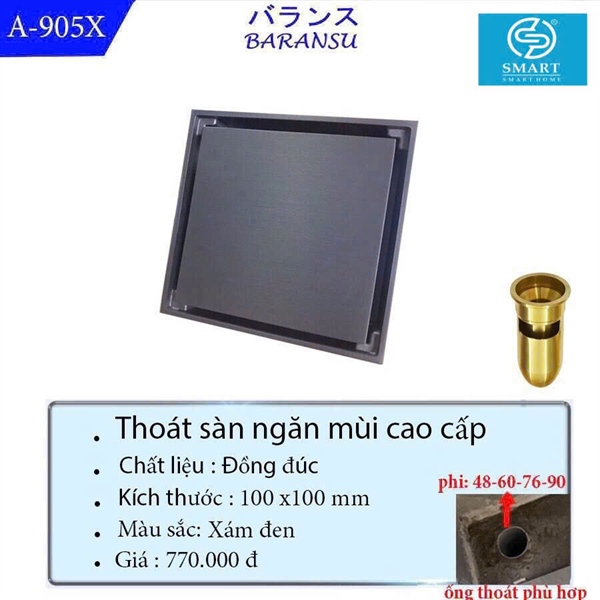 Thoát sàn ngăn mùi cao cấp A-905X
