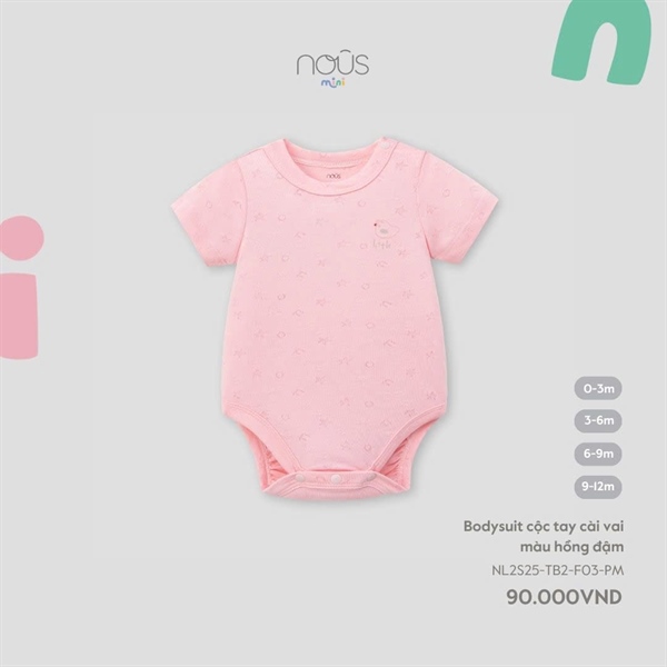 NS2500 - 3M/12M Bodysuit cộc tay cài vai