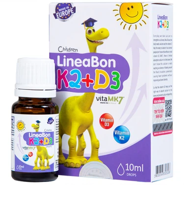 Thực phẩm bổ sung LineaBon K2+D3 ErgoPharm Bổ sung vitamin D3, K2 giúp hỗ trợ hấp thu calci, giảm nguy cơ loãng xương (Chai 10ml)