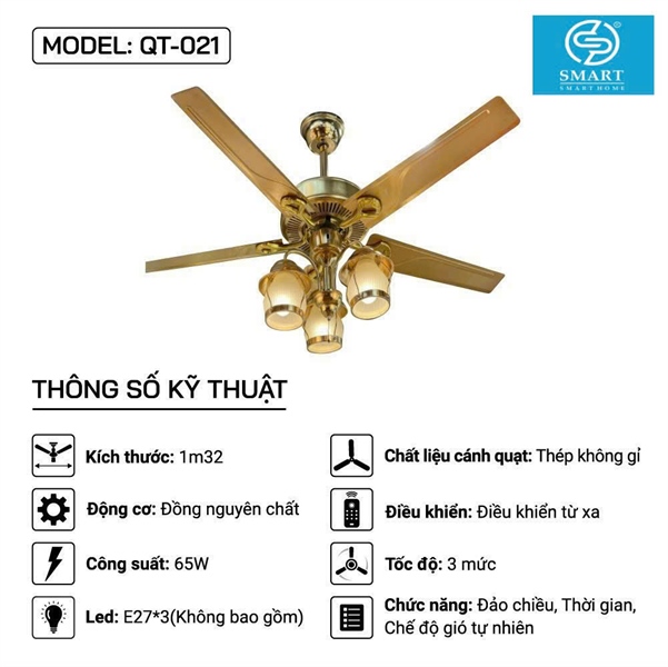 Quạt trần MODEL: QT-021