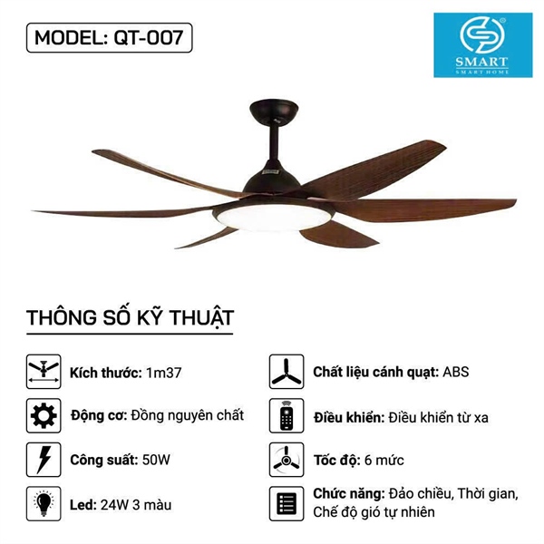 Quạt trần MODEL: QT-007