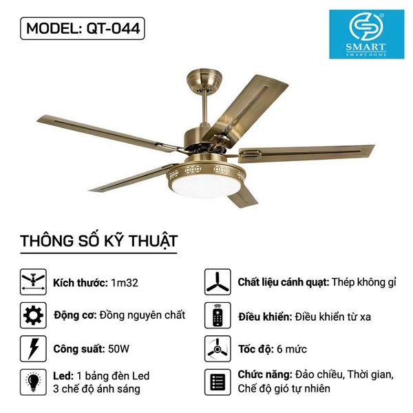 Quạt trần MODEL: QT-044