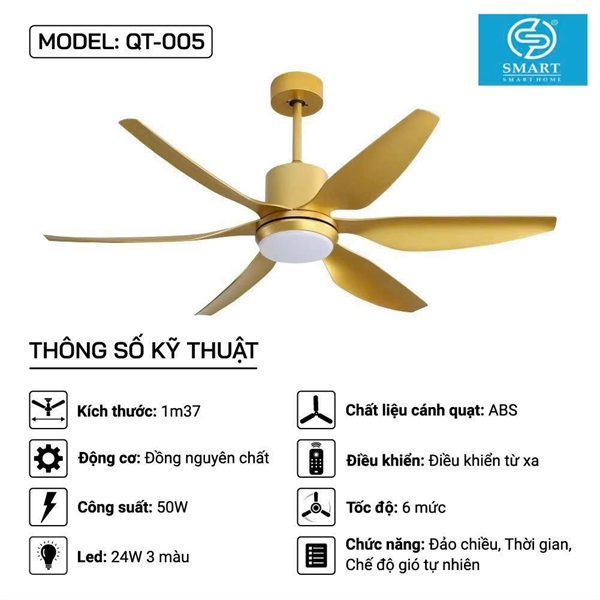Quạt trần MODEL: QT-005