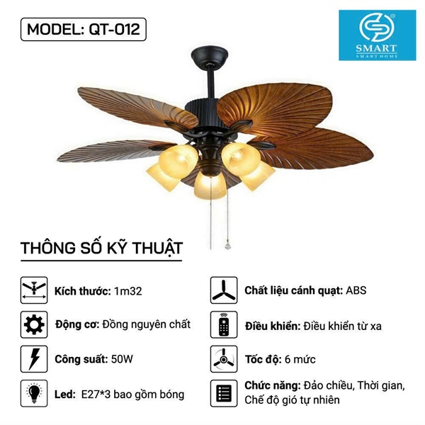 Quạt trần MODEL: QT-012