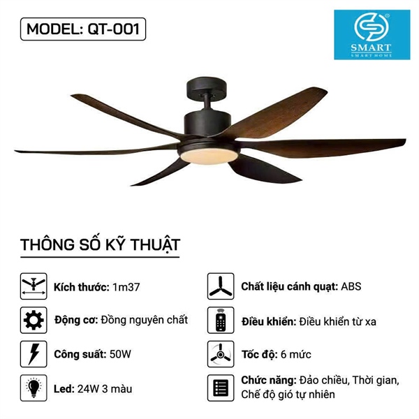 Quạt trần MODEL: QT-001