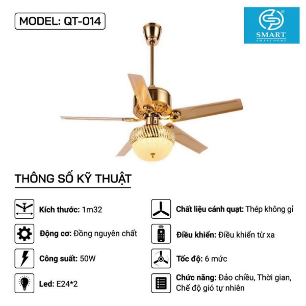 Quạt trần MODEL: QT-014
