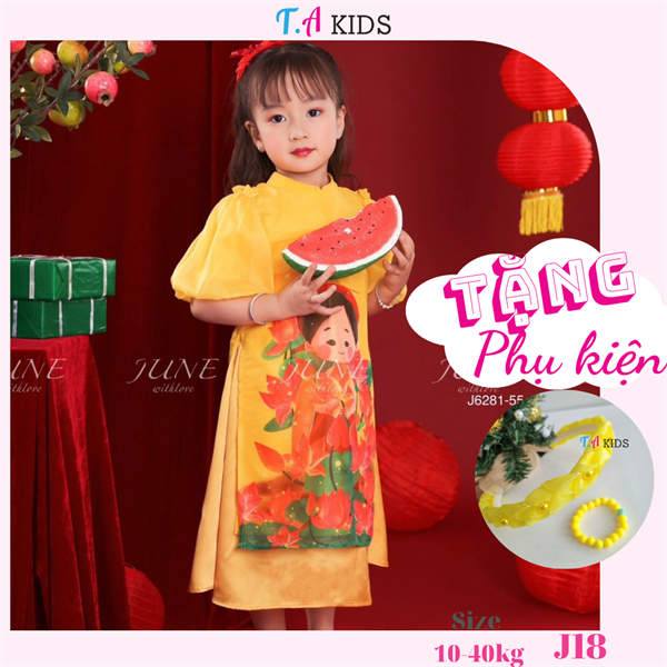 J18 (10- 40kg) Áo dài cô tấm vàng