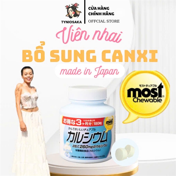 Viên Nhai Bổ Sung Canxi Orihiro Vị Sữa Chua MOST