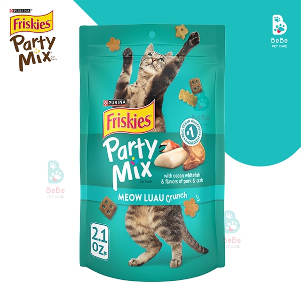 Bánh Thưởng FRISKIES Party Mix - Bữa Tiệc Snack Thưởng Nhiều Hương Vị Đầy Mong Đợi Của Các Boss Mèo - Nhập Khẩu Từ Mỹ