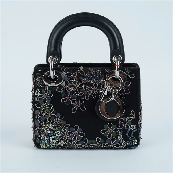 Túi Dior Lady đen đính cườm (04-MA-1126) szmini KG+