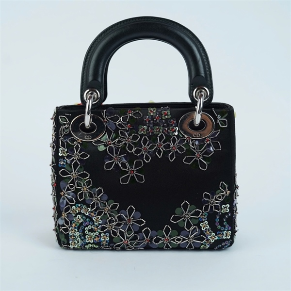 Túi Dior Lady đen đính cườm (04-MA-1126) szmini KG+