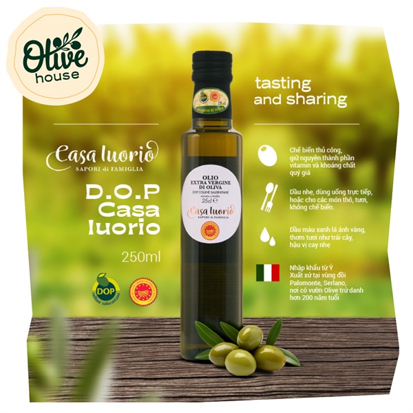 Dầu Olive Nguyên Chất D.O.P Casa Iourio 250ml
