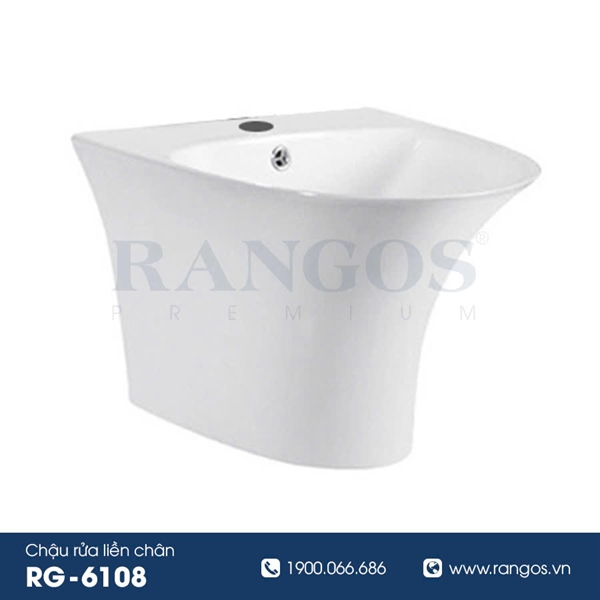 Chậu rửa lavabo liền chân Rangos RG- 6108